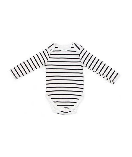 BLACK & WHITE Bodysuit (Long Sleeve) For Baby Boys