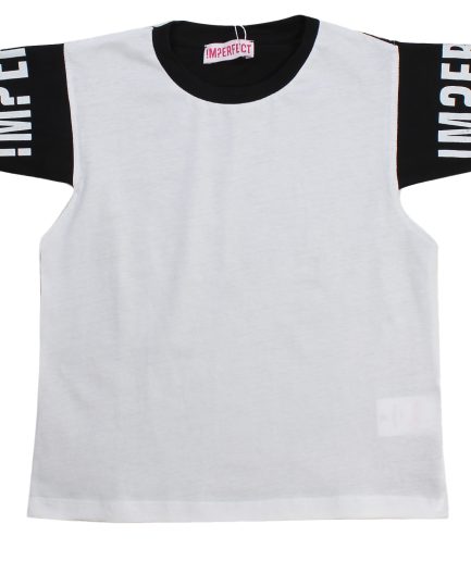 I M PERFECT White T.Shirt For Girls