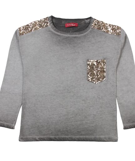 GRAY Sequin T.Shirt For Girls - GAUDI
